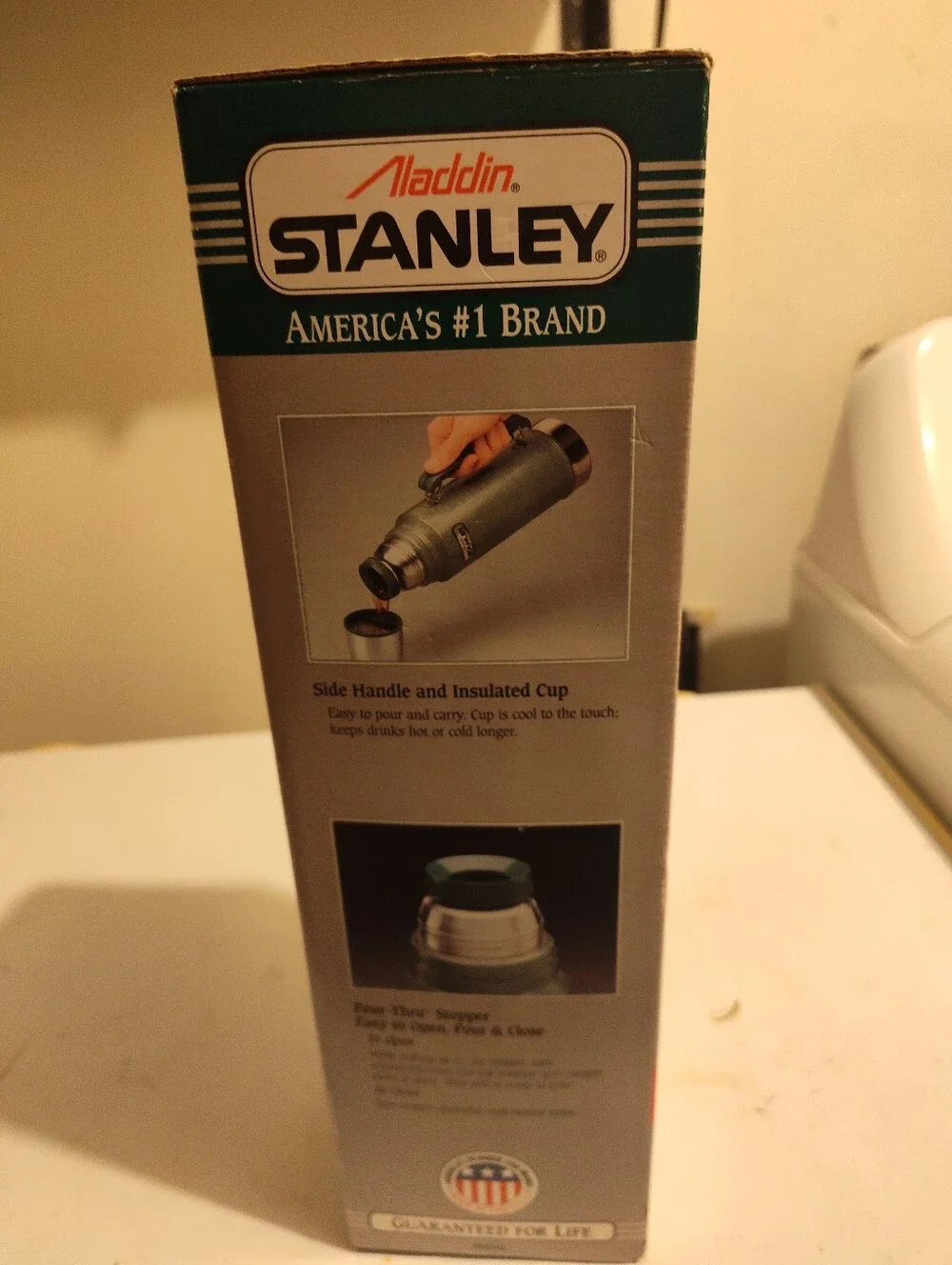 Stanley Green Steel Quart Thermos with Chrome Cup New In Box